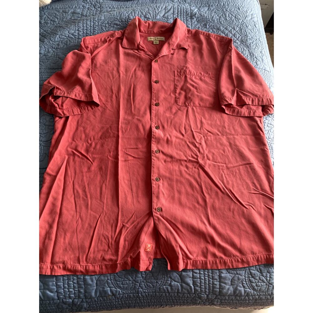 MEN TOMMY BAHAMA BUTTON DOWN SIZE XXLT PINK PRE OWNED